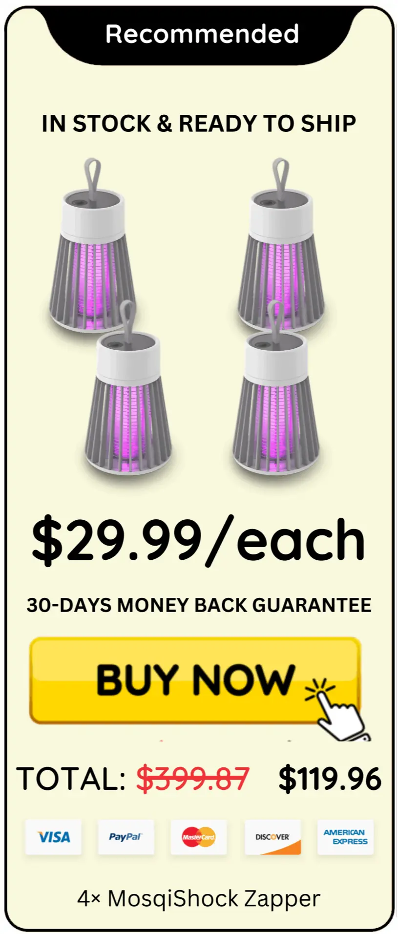 MosqiShock Zapper  offer package price 